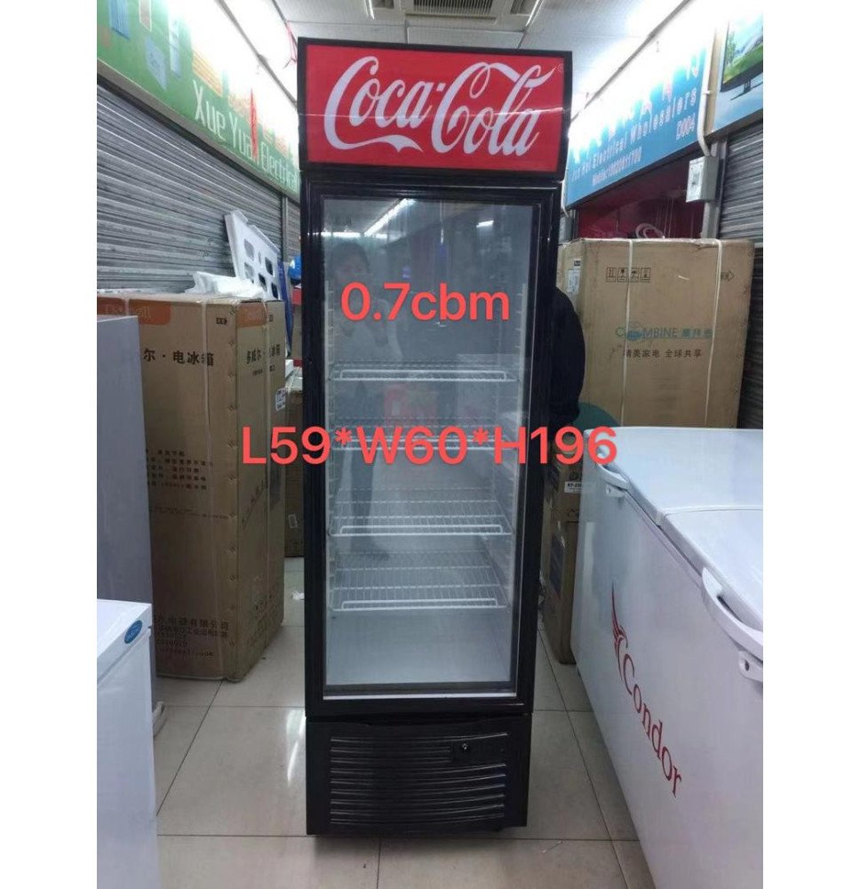 Refrigerador de puerta de vidrio Coca-Cola para uso doméstico o comercial
