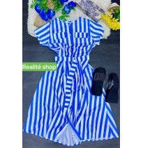 Vestido rarras con cinturón
