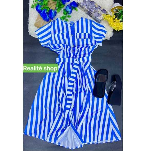 Vestido rarras con cinturón